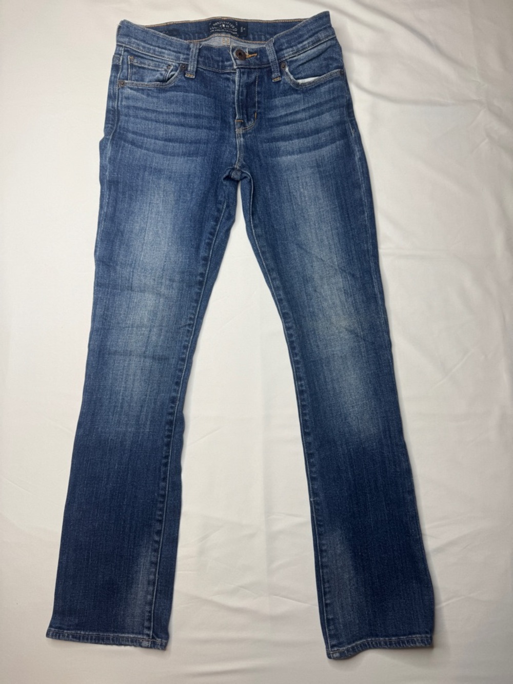 Lucky Brand Jeans Size 25 Light Wash Mid Rise Slim Straight Blue Denim